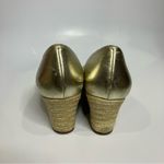 Cole Haan  gold leather wedge‎ espadrilles women’s size 8.5 dressy party metallic Photo 3