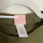 Thirdlove Weekend Terry Crewneck Cotton Knit Relaxed Sweatshirt Olive Green Photo 6