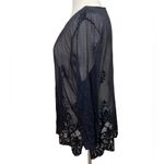 draper's & damon's Black Goth Sheer Mesh Long sleeve tunic top dark Romance Photo 2