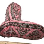 Handmade Knitted Pink and Gray Slippers High Calf B160 Photo 5