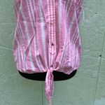 Nautica  Pink & White Striped Tie Waist Top S NWT Photo 2