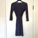 Leota Faux Wrap Dress Blue Orange Geometric Print 3/4 Sleeve Women's Size XS Photo 4