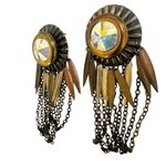 Vintage aurora borealis vintage chain statement earrings Photo 4