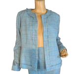 Requirements  BLUE W/PASTEL PINK & YELLOW TWEED SKIRT SUIT WITH FRINGE ACCENT 16 Photo 6