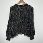 POL Women's Size Large Sweater Black Chenille Loose Knit Speckle Frayed Boho Photo 1