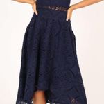 Petal and Pup  Amiri Navy Blue Lace High Low Midi Skirt S Photo 1