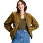 A New Day Womens Olive Green Water Resistant Bomber Jacket NWOT Size S Photo 0