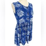 BAJU Fish Sea Ocean Bubbles Themed Button Front Dress Size Medium Blue Photo 1