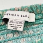 American Eagle Ditsy Floral Tiered Pull On Mini Skirt Size XXL Balletcore Y2K Green Photo 2