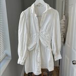 Sovere Momento White Long Sleeve Ruched Long Sleeve Shirt Dress Size Medium Photo 2
