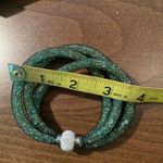 Boutique #405  Emerald Green Sparkle Stretch Bracelet Photo 6