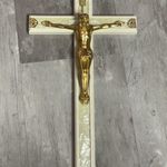 Vintage Wood Crucifix Gold Photo 0