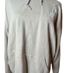 Bowery Supply Co. Beige Hoodie with Skeleton Peace Sign | Grunge Hoodies size M Size M Photo 1