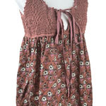 Free People  Floral Crochet Tunic Honey Pie Boho Sleeveless Tank Top Size Small Photo 0