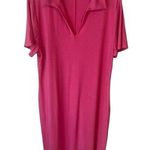 Ambiance Midi Dress Womens Size 2X Pink Ribbed Bodycon Shaping Collared Stretch Photo 0