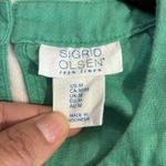 Sigrid Olsen  Green 100% Linen Sheath Dress, Date‎ night , Halter, Minimalist, M Photo 2