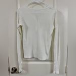 Brandy Melville  Cream Long Sleeve Henley Top Photo 2