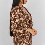 Mango Women Notch Collar Long Sleeves Tropic Print Linen Blazer, Beige Brown XS Photo 4