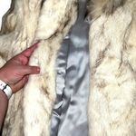 Vintage Bermans Womens Rabbit Fox Fur Coat Jacket Satin Lined Designer Small Photo 8