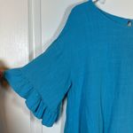 Entro  Blue Bell Sleeve Peplum Oversize Blouse Size Small EUC #7723 Photo 2