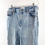 Abercrombie & Fitch Abercrombie The 90's Straight Leg Ultra High Rise Slit Hem Jeans Blue 32 / 14 L Photo 7