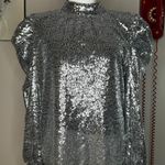 Flying Tomato A Calin by - Silver Sequin Top - Sz Small Photo 2
