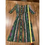 Etro 3/4 Sleeve multi color ruched geo knee length viscose cashmere dress 40 Green Size undefined Photo 10