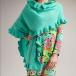 Lilly Pulitzer Cashmere Ruffle Wrap Spring Winter Scarf Shawl Lime Green OS EUC Photo 6