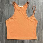 Et Clet  Asymmetrical High Neck Sleeveless Orange Tank Top Size Medium Photo 0