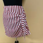 Wild Honey 🛍️  Red White Candy Striped Wrap Mini Skirt Beach Cover Up Size M Photo 3
