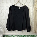 Akemi + Kin  Black Balloon Sleeve Top - Size - Large Photo 0
