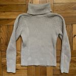 Mango Vintage Oatmeal Taupe Ribbed Turtleneck Sweater - XS Photo 0