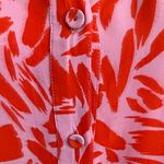 Veronica Beard  Vibrant Red and Pink Ashlynn Button Down Top Silk/Viscose Photo 7