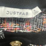 Just Fab Tweed Cardigan Jacket Size Small Gold Buttons Structured Academia Black Photo 4