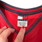 Tommy Hilfiger Vintage Y2K Tommy Jeans Ribbed Knit V-Neck T-Shirt - Red - Size XL Photo 3