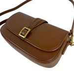 ZARA Buckle Crossbody Bag Vegan Leather Brown Small 6287/010 Neutral Casual Photo 9