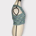 Badgley Mischka  Blue Green Striped Crop Top Women's Size 4 Photo 3