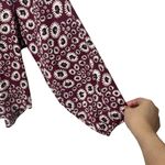 Outerknown Burgundy Folk Floral Top Women’s Size Small Organic Cotton Boho Pink Photo 6