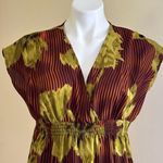 DIMRI Black /Orange Copper Stripes W Green. Batwing/Cap Sleeves Blouse Sz M Size M Photo 1