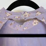 Forever 21 Lilac Lavender Ditsy Floral High Neck Victorian Open Back Boho Empire Maxi Dress Photo 5