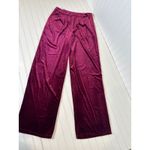 Lulus  Chic Splendor Wine Red Velvet Pleated High-Rise Wide-Leg Pants Size 12 Photo 1