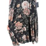 Lulus NWT Floral Velvet Burnout Maxi Dress Black Tie Back V Neck Size XS Fairy Photo 10