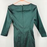 Alex Evenings Dress Size 4 Emerald Green Taffeta Sheath Cocktail Wedding Formal Photo 9