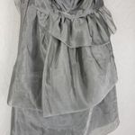 The Limited  Event Women's Dress 6 Silver Strapless Organza Party Prom Cocktail Photo 7