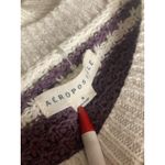 Aeropostale  Ribbed Sweater Small Pullover Cream Purple Oversized Cozy Photo 7