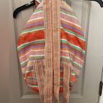 Artesanias Conde orange striped Baja serape backpack with front pocket. NWOT. Photo 5
