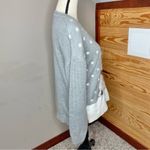 Holiday Time Grey White Polka Dot Polar Bear Snow Christmas Ugly Sweater Medium Photo 2