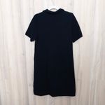 ZARA  Womens Sweater Dress Size M Black Knit Short Sleeve Minimalist Chic Classic Photo 6