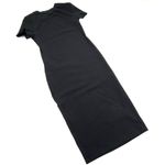 Midi Dress Slim For Bodycon Dress Office Dress Knee Length Short Sleeve Turtleneck Dress Black Photo 6