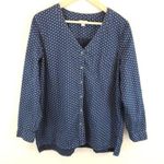 J. Jill Denim 100% Cotton Chambray Diamond Print V Photo 0